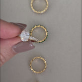 Anel Solitário Oval Cravejado Banhado a Ouro 18k