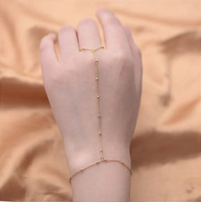 Pulseira de Mão Mini Esferas Banhada a Ouro 18k