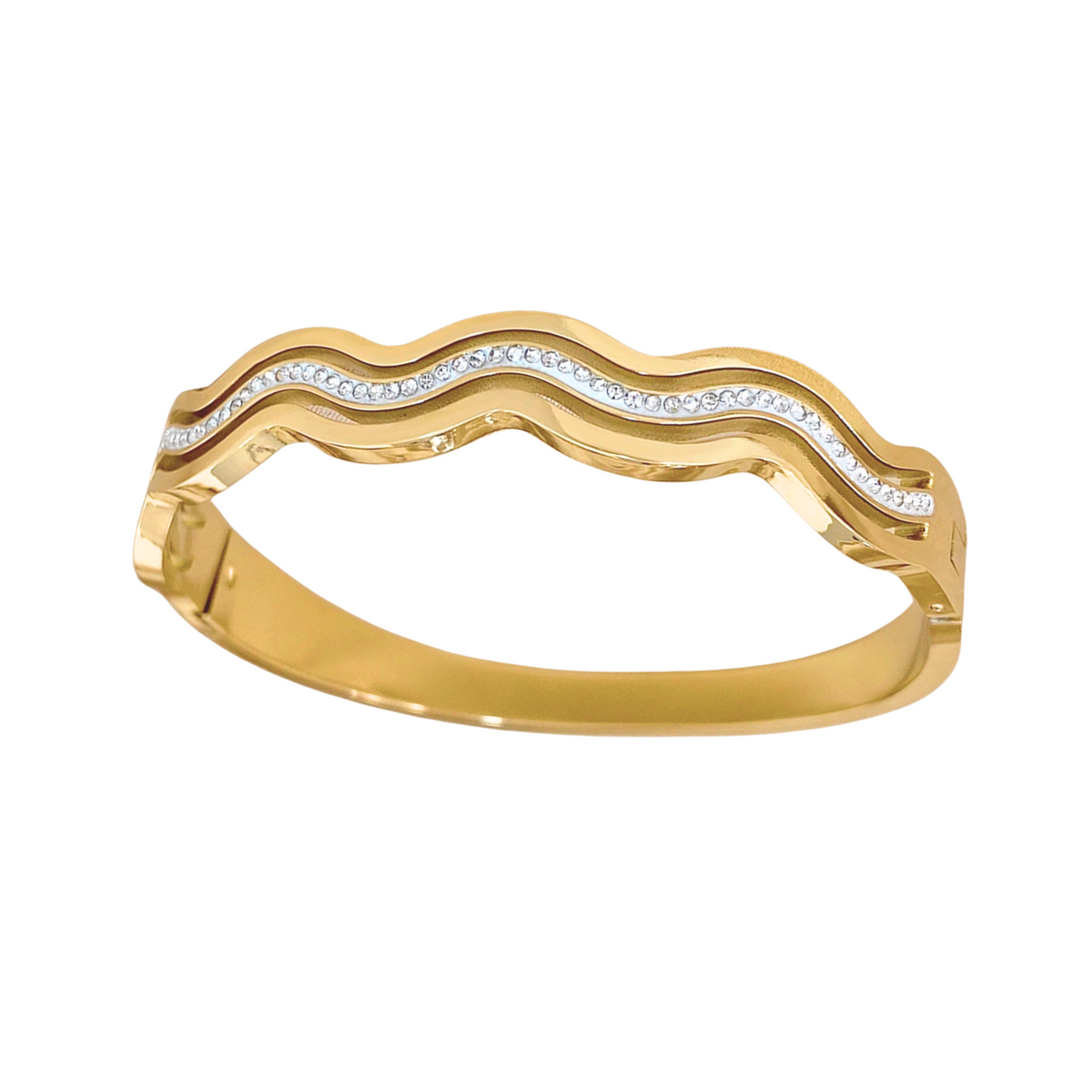 Bracelete Ondas do Mar Banhado a Ouro 18k